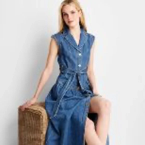 Sleeveless Denim Dress - Picture 5 of 11